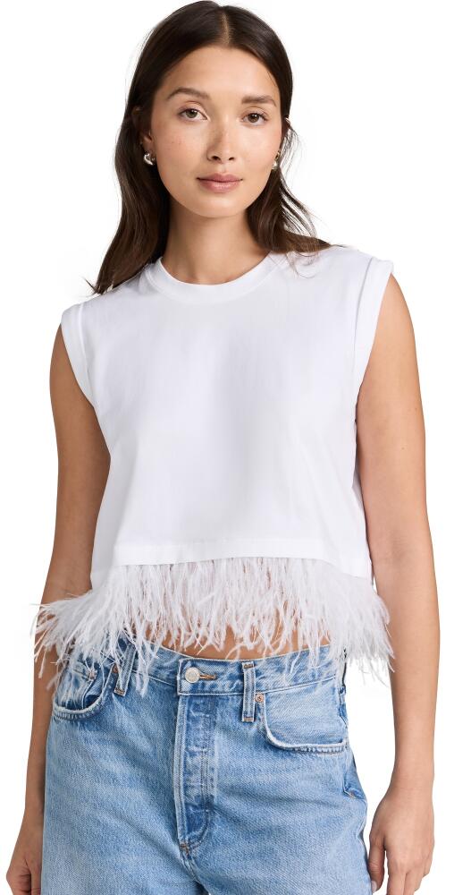 Cinq à Sept Cropped Feather Tee White Cover