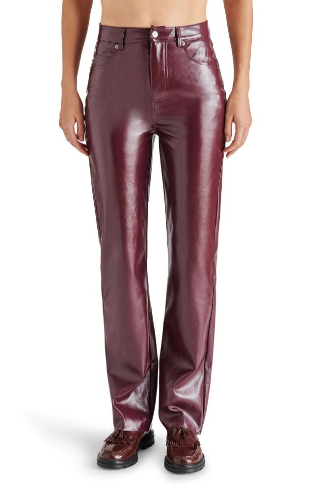 Steve Madden Loren Faux Leather Straight Leg Pants in Fig Cover