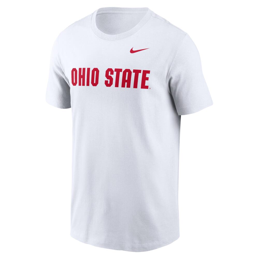 Ohio State Buckeyes Primetime Wordmark Nike Men's College T-Shirt in White Cover