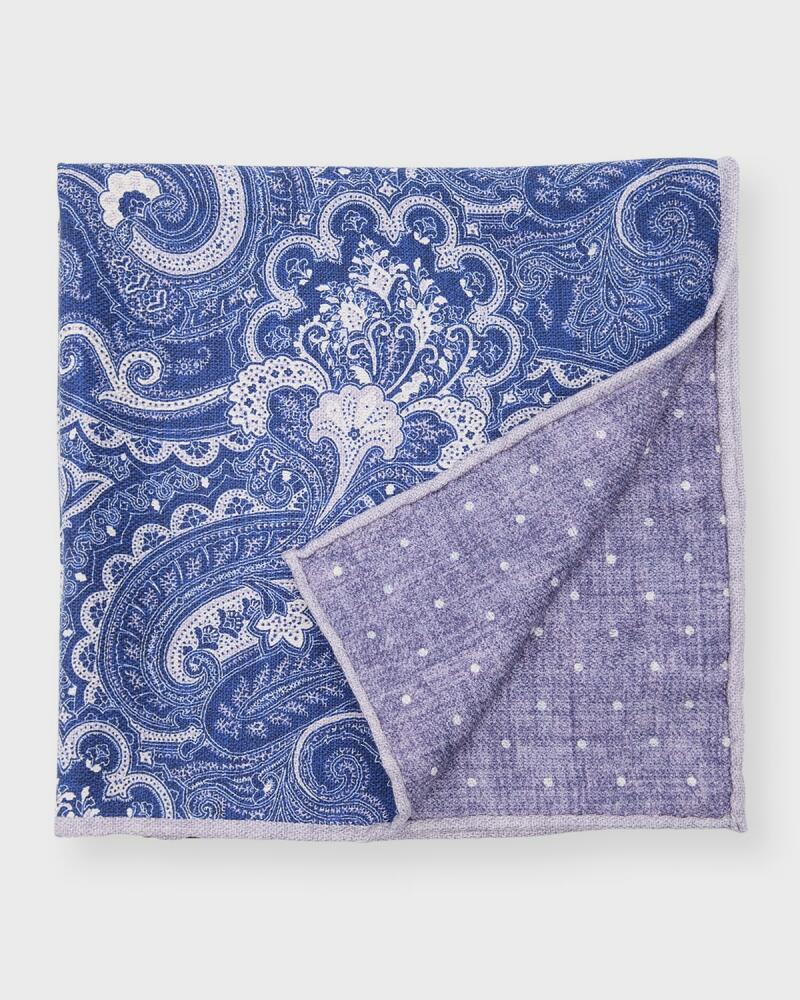 Brunello Cucinelli Men's Paisley-Print Silk Pocket Square Cover