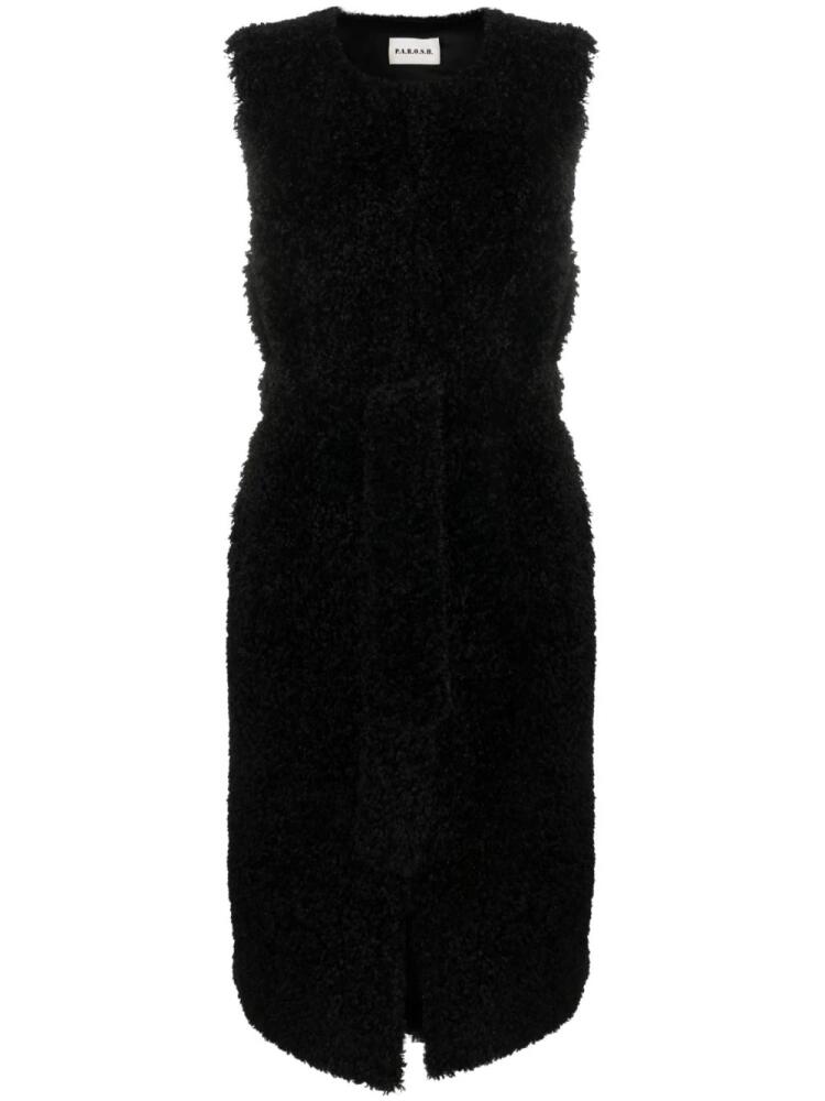 P.A.R.O.S.H. Perform sleeveless faux-shearling coat - Black Cover