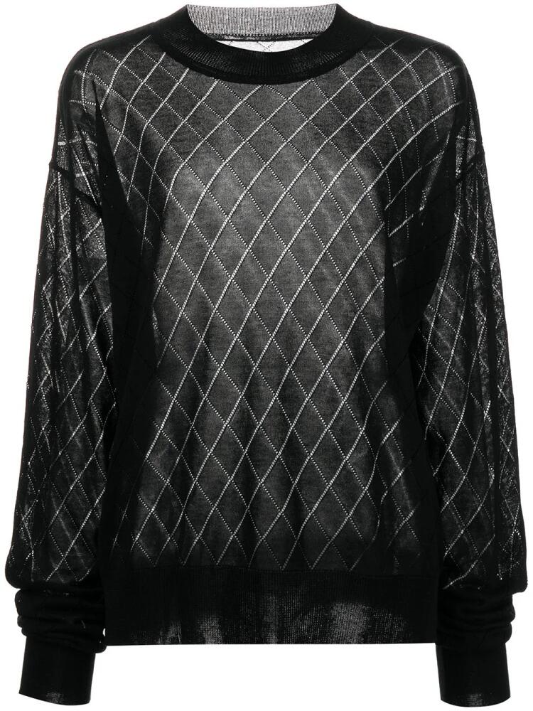 RTA Avalon open argyle sweater - Black Cover