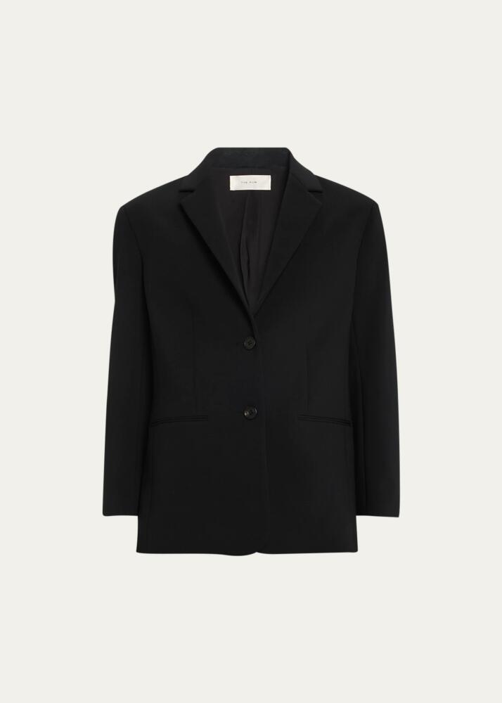 THE ROW Schoolgirl Three-Quarter Sleeve Wool Jacket Cover