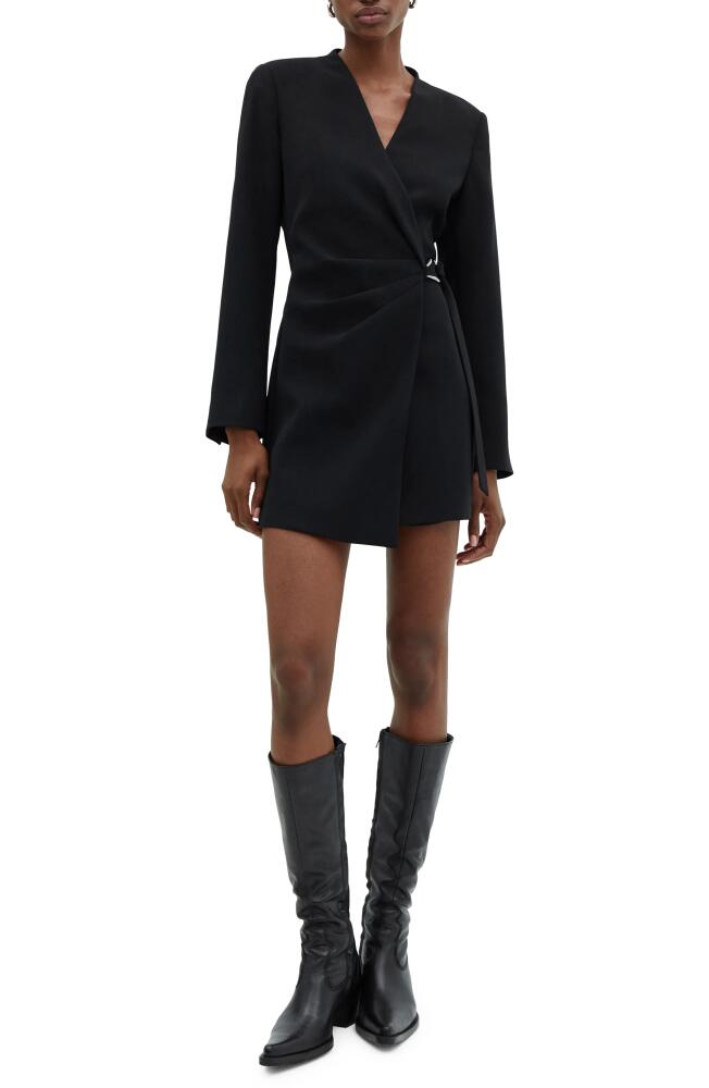 MANGO Florance Side Belt Blazer Minidress in Black Cover