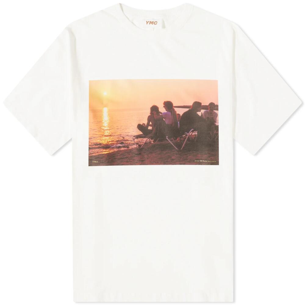 YMC Ibiza '89 Sunset T-Shirt in White Cover