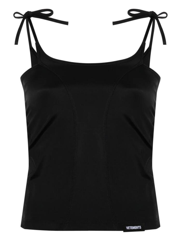 VETEMENTS cut-out panelled tank top - Black Cover