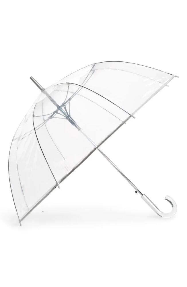 ShedRain Auto Open Stick Clear Dome Umbrella in Clear Silver Cover