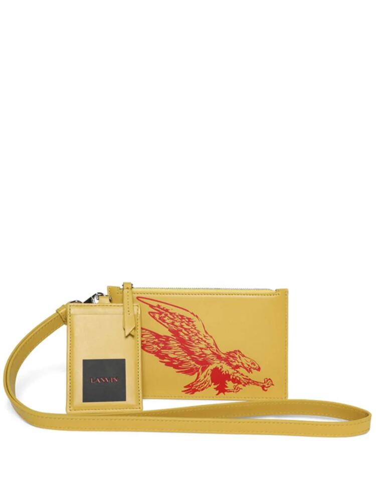 Lanvin x Future Leather eagle-print pouch - Yellow Cover