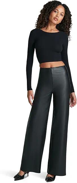 Commando Faux Leather Wide Leg Pants (Black) Women's Dress Pants Cover