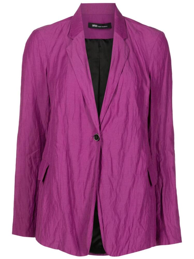 Uma | Raquel Davidowicz notched-collar single-breasted blazer - Purple Cover