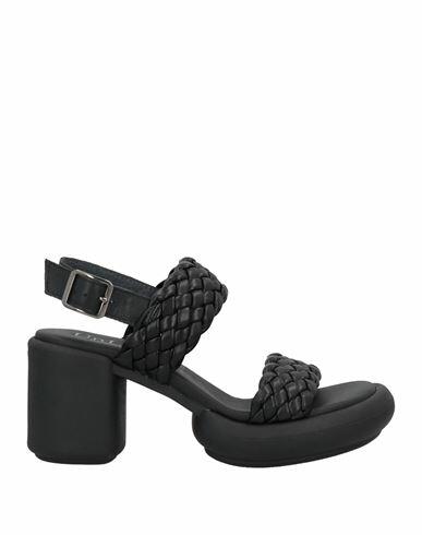 Unlace Woman Sandals Black Leather Cover