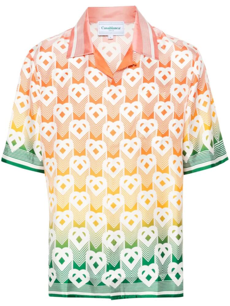 Casablanca Gradient Heart Monogram silk shirt - Pink Cover