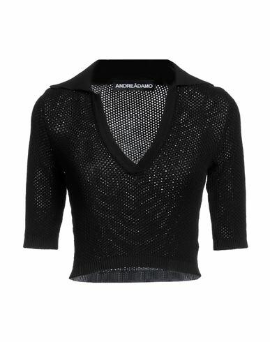 Andreādamo Woman Sweater Black Viscose, Polyester, Polyamide, Elastane Cover