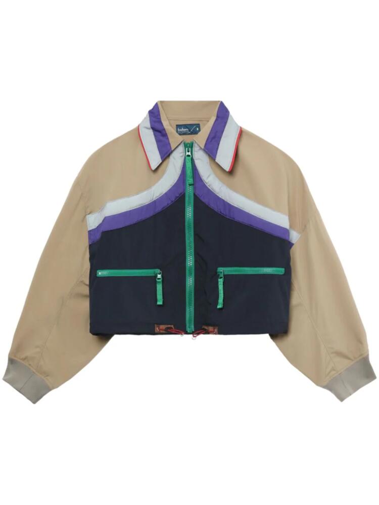 Kolor colour-block cropped jacket - Neutrals Cover