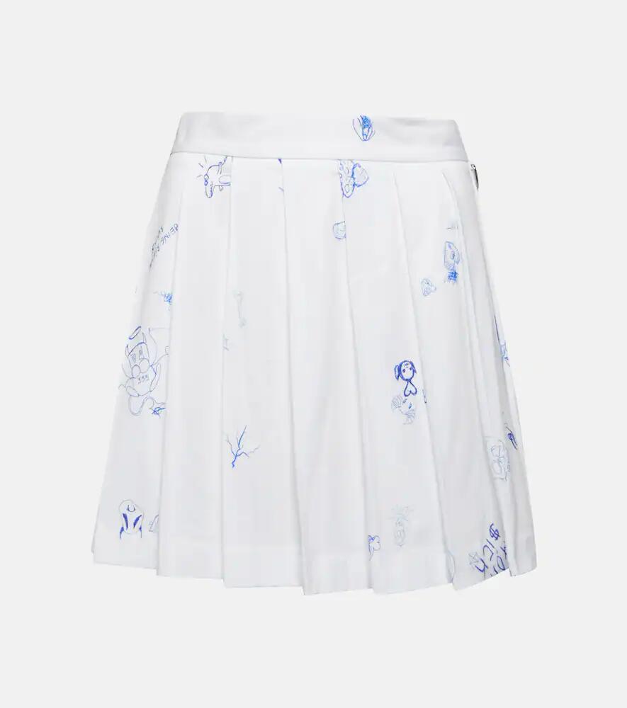 Vetements Printed pleated cotton miniskirt Cover