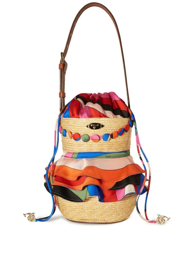 PUCCI Puccinella Iride-print bucket bag - Neutrals Cover