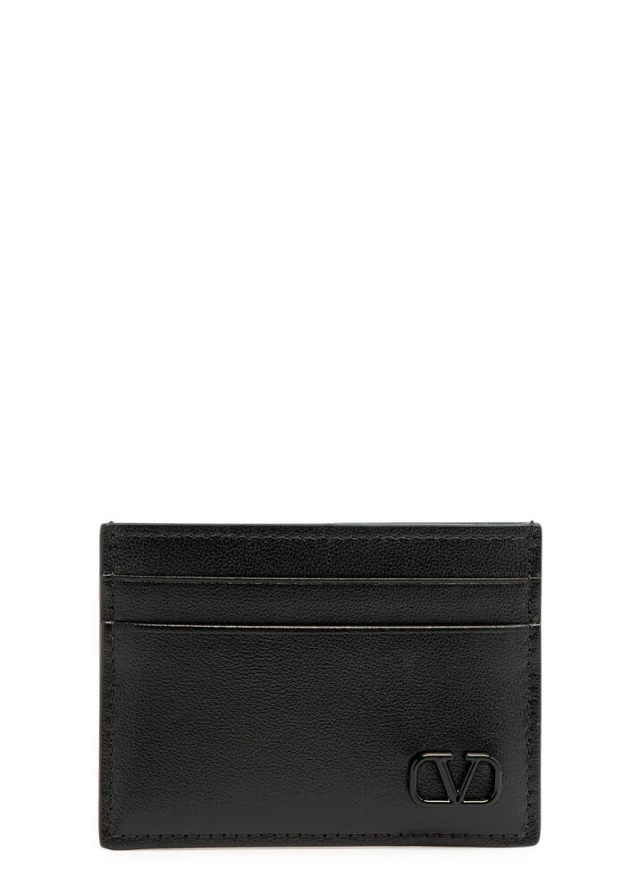 Valentino VLogo Leather Card Holder - Black Cover