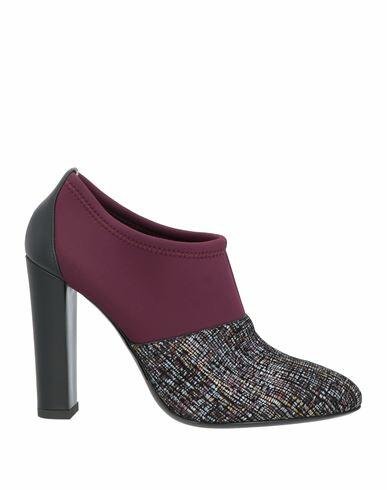 Pollini Woman Ankle boots Garnet Textile fibers, Soft Leather Cover