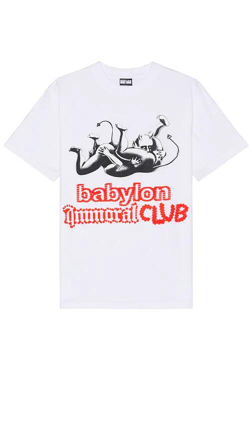 Babylon Immoral Club T-Shirt in White Cover