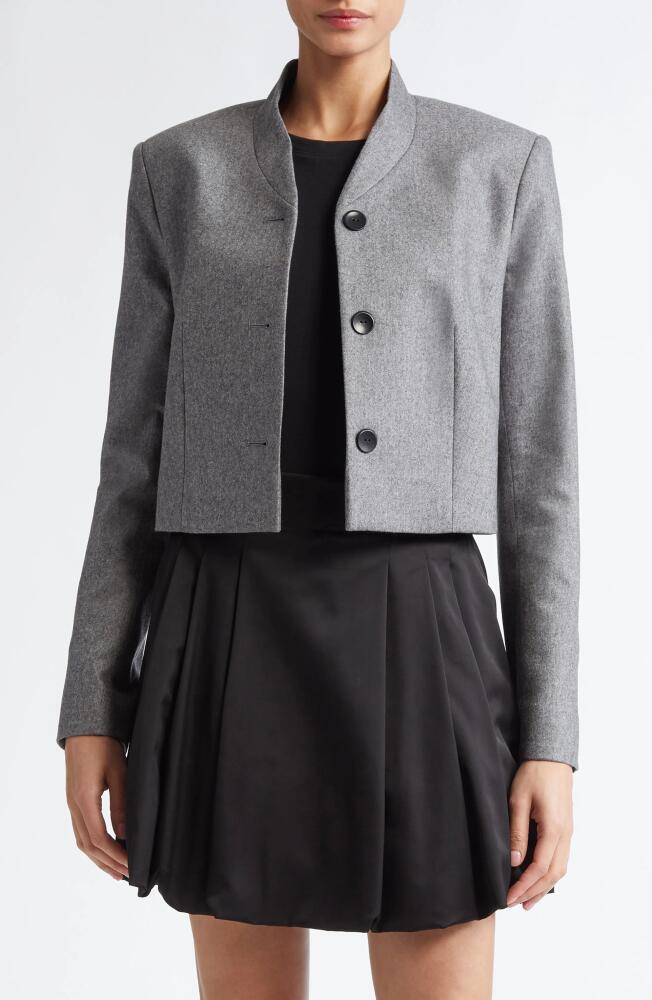 Maria McManus Stretch Wool & Cashmere Crop Blazer in Charcoal Melange Cover