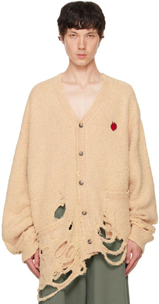 doublet Beige Zombie Silhouette Knit Cardigan Cover