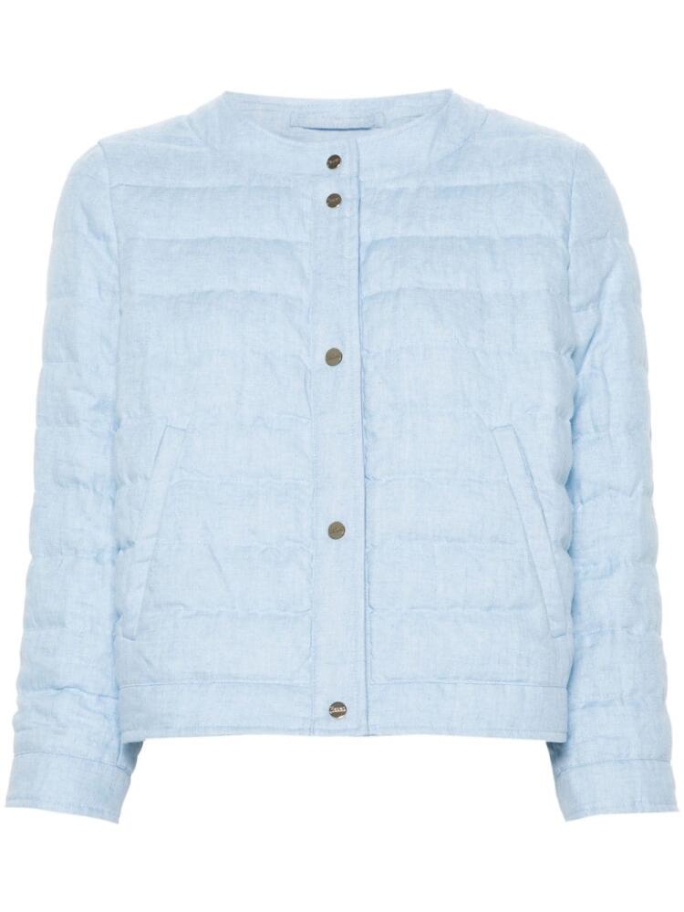 Herno linen quilted puffer jacket - Blue Cover