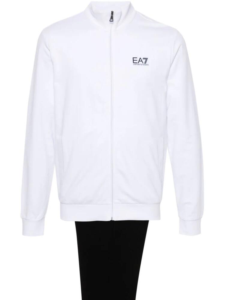 Ea7 Emporio Armani logo-print cotton tracksuit - White Cover