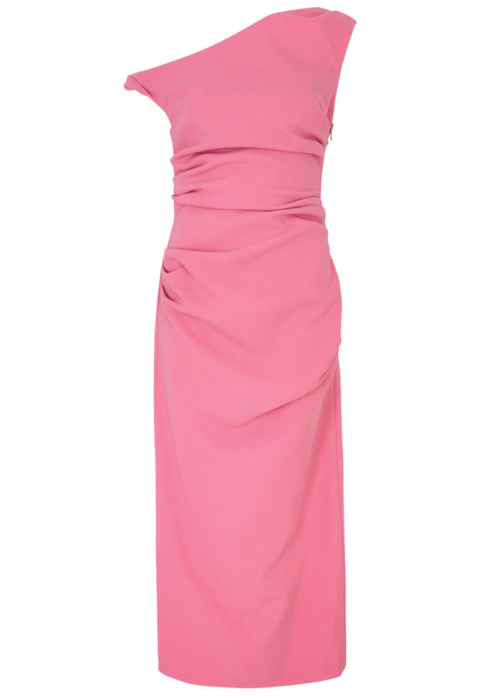 Misha Alaska Gathered Midi Dress - Pink Cover