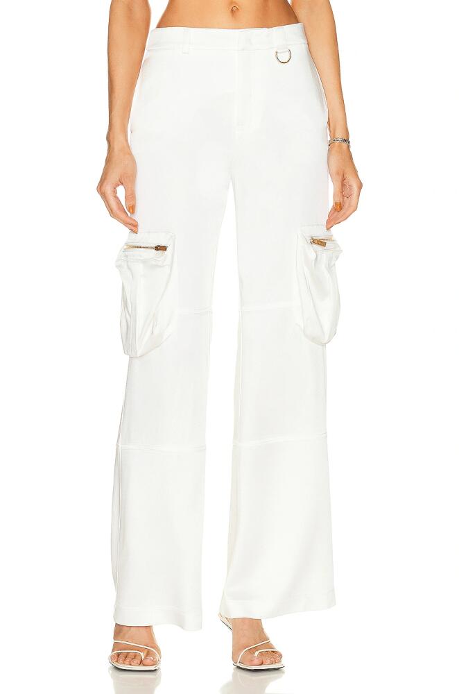 Blumarine Wide Leg Cargo Pant in White Cover