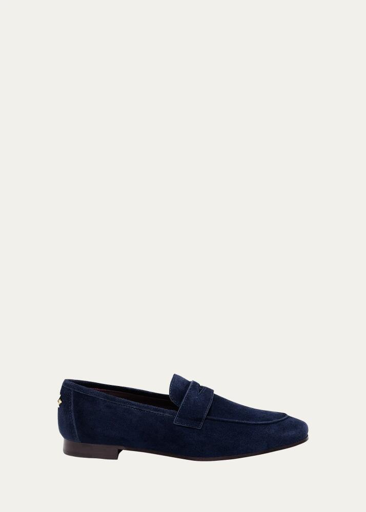 Bougeotte Suede Slip-On Penny Loafer, Navy Cover