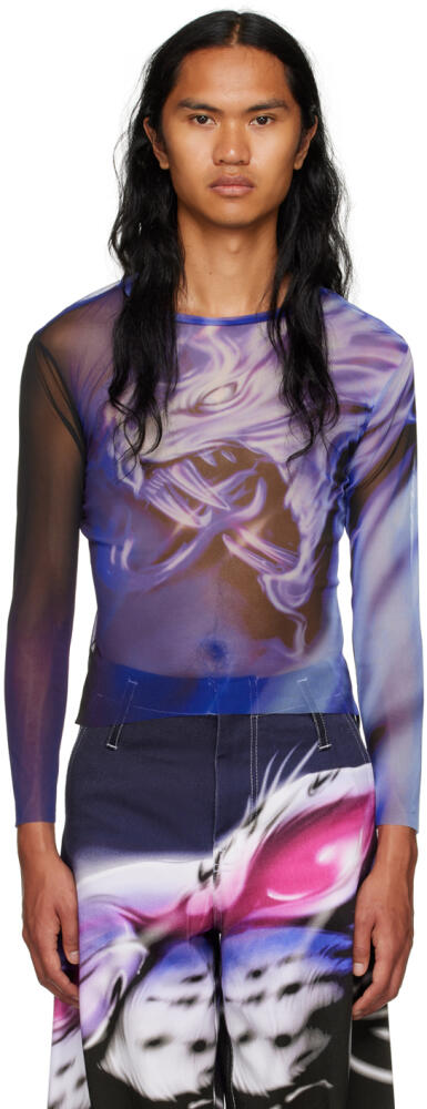 Gerrit Jacob Purple Printed Long Sleeve T-Shirt Cover