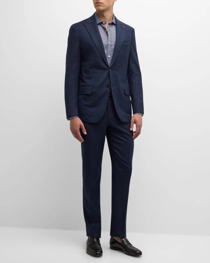 Isaia Men's Birdseye Wool Suit Cover