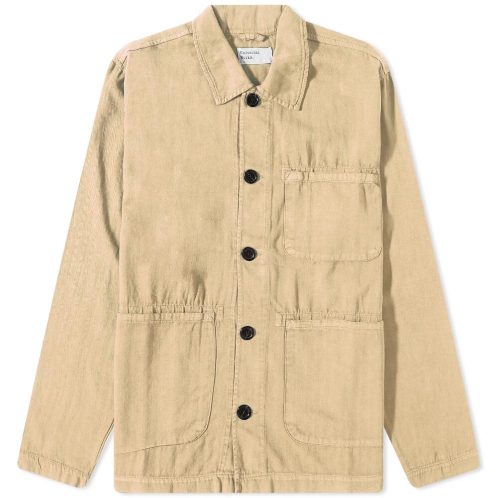 Universal Works Men's Herringbone Cotton Field Jacket in Sand Cover