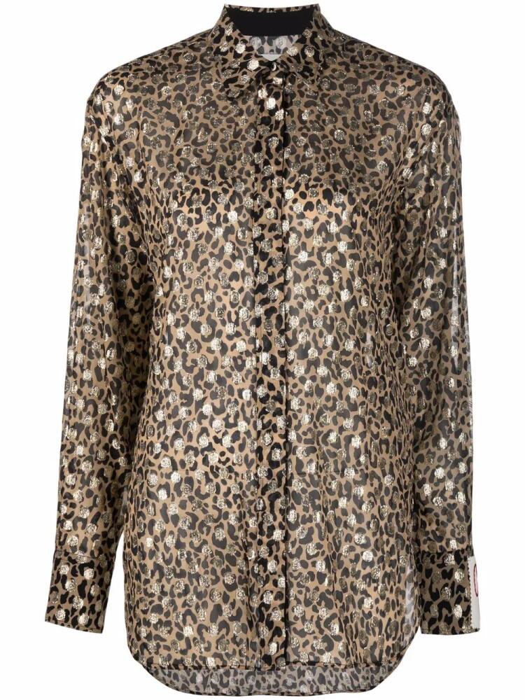 Golden Goose leopard-print metallic shirt - Brown Cover