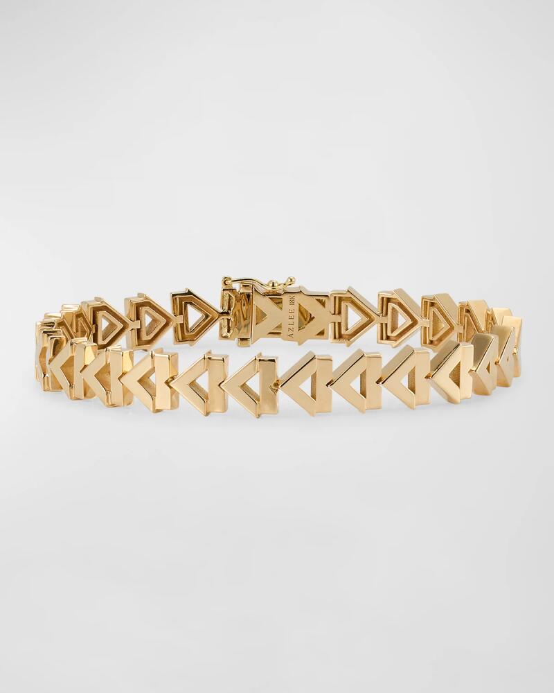 AZLEE 18K Gold Deco Chevron Bracelet Cover