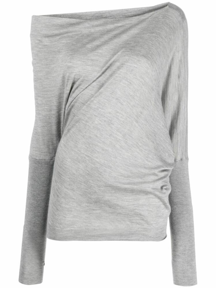 TOM FORD one-shoulder knitted top - Grey Cover