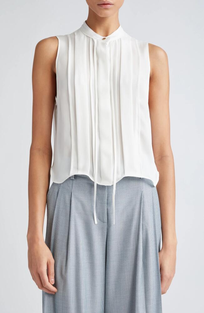 TWP Cherry Sleeveless Silk Top in Ivory Cover