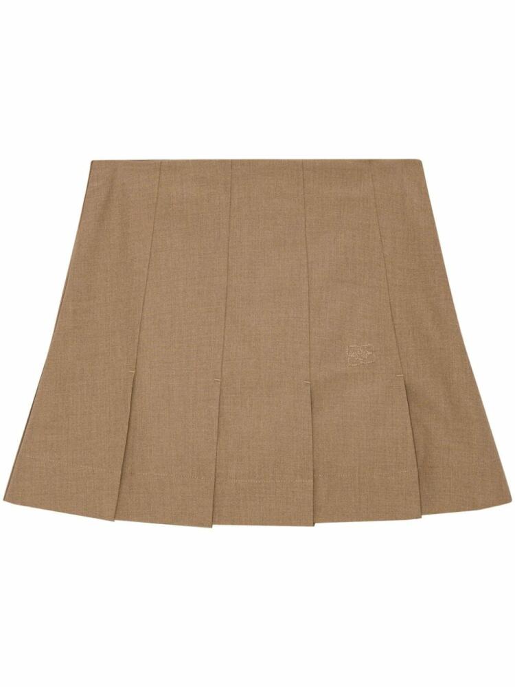 GANNI drapey mélange mini skirt - Neutrals Cover