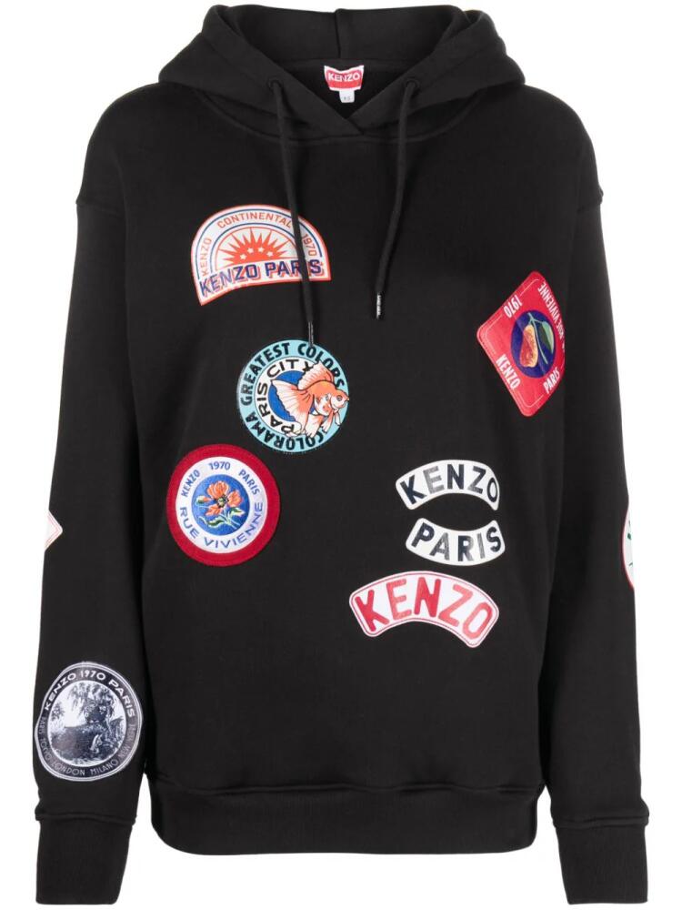 Kenzo Travel Patches cotton hoodie - Black Cover