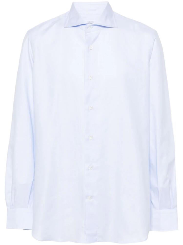 Mazzarelli spread-collar cotton shirt - Blue Cover