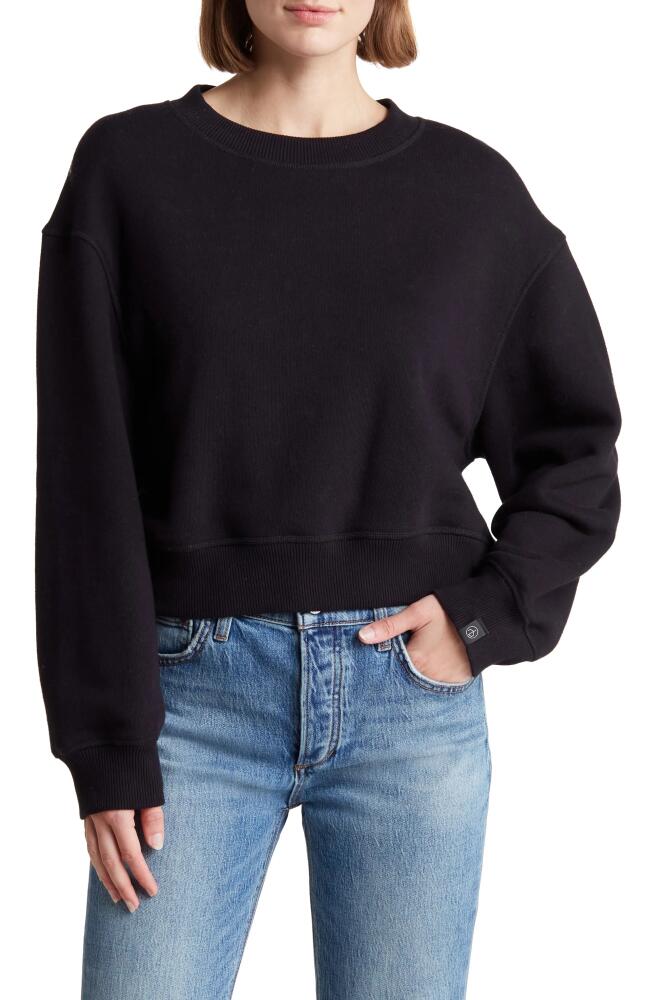 rag & bone Cotton Blend French Terry Sweatshirt in Black Cover