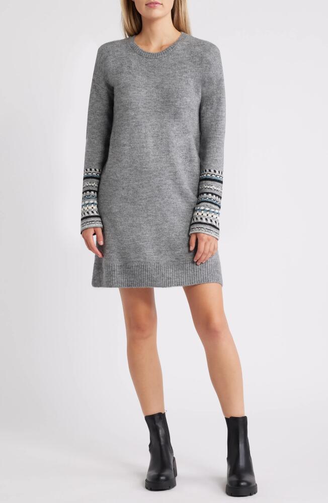 Hatley Sadie Jacquard Detail Long Sleeve Sweater Minidress in Grey Cover