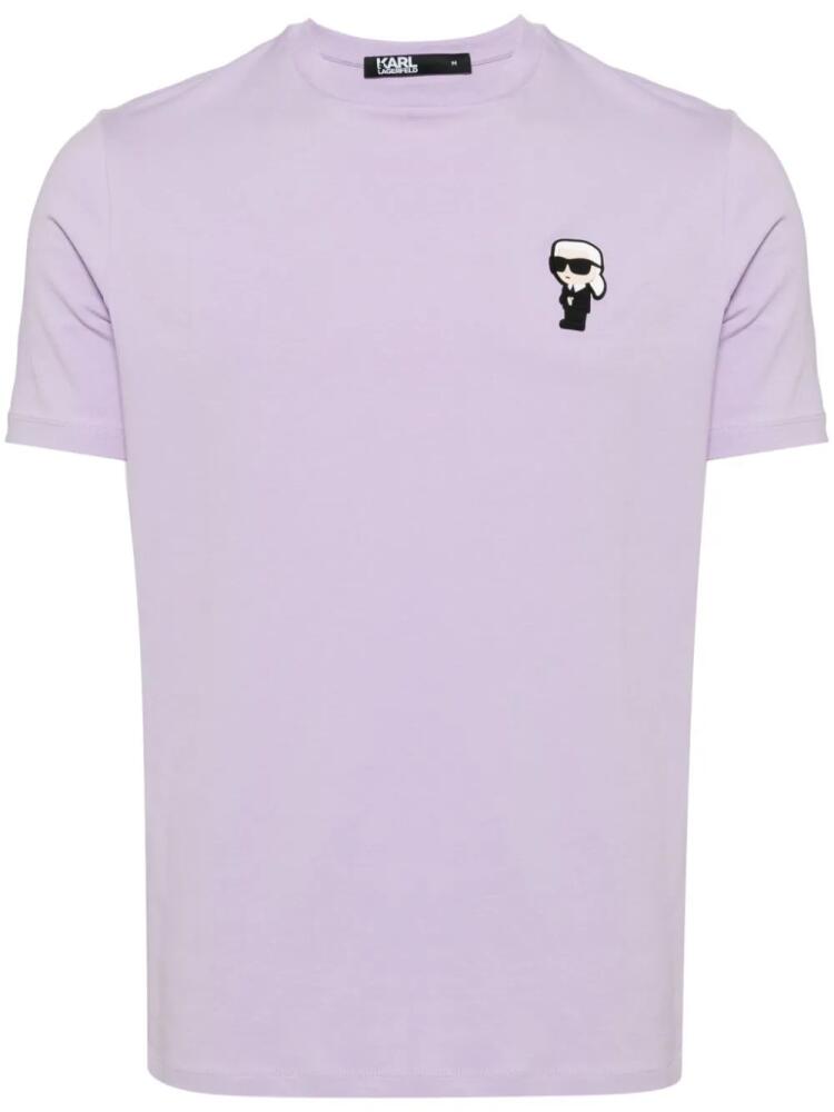 Karl Lagerfeld logo-print cotton T-shirt - Purple Cover