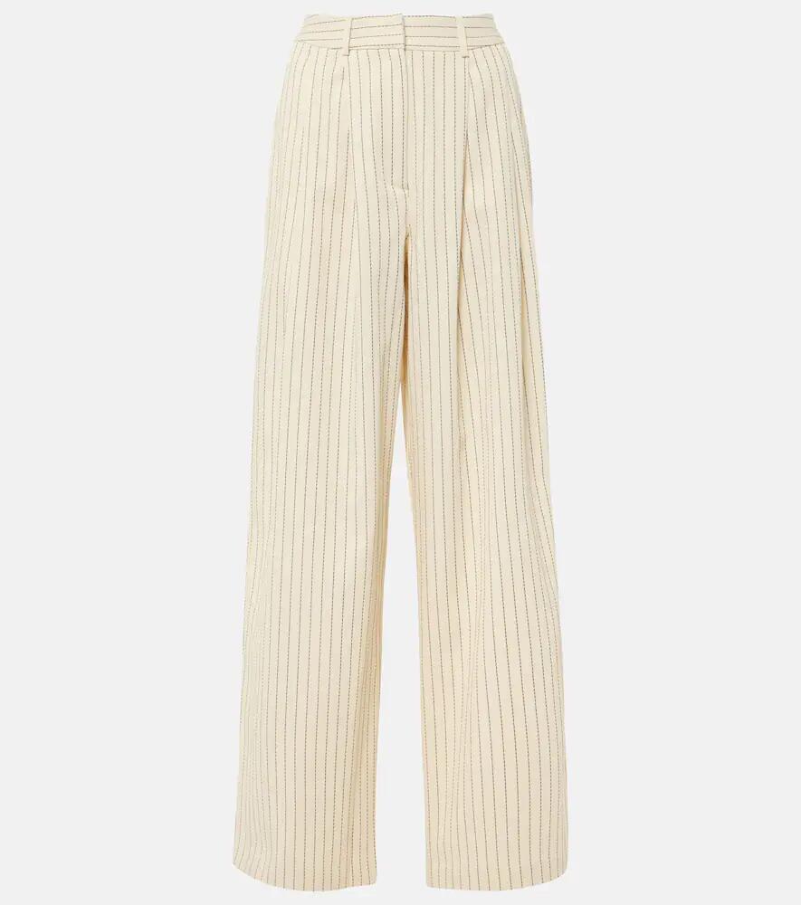 The Frankie Shop Ripley pinstripe twill wide-leg pants Cover