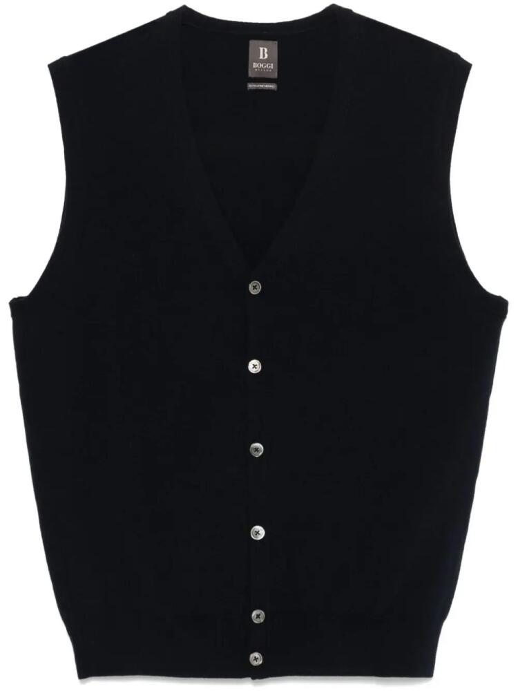 Boggi Milano merino wool vest - Blue Cover