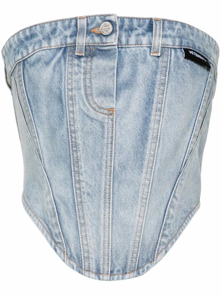 VETEMENTS button-up denim corset top - Blue Cover