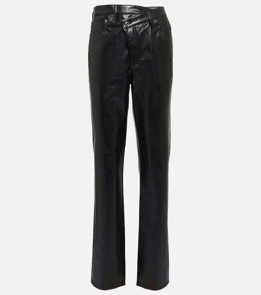 Agolde Criss-Cross high-rise faux leather pants Cover