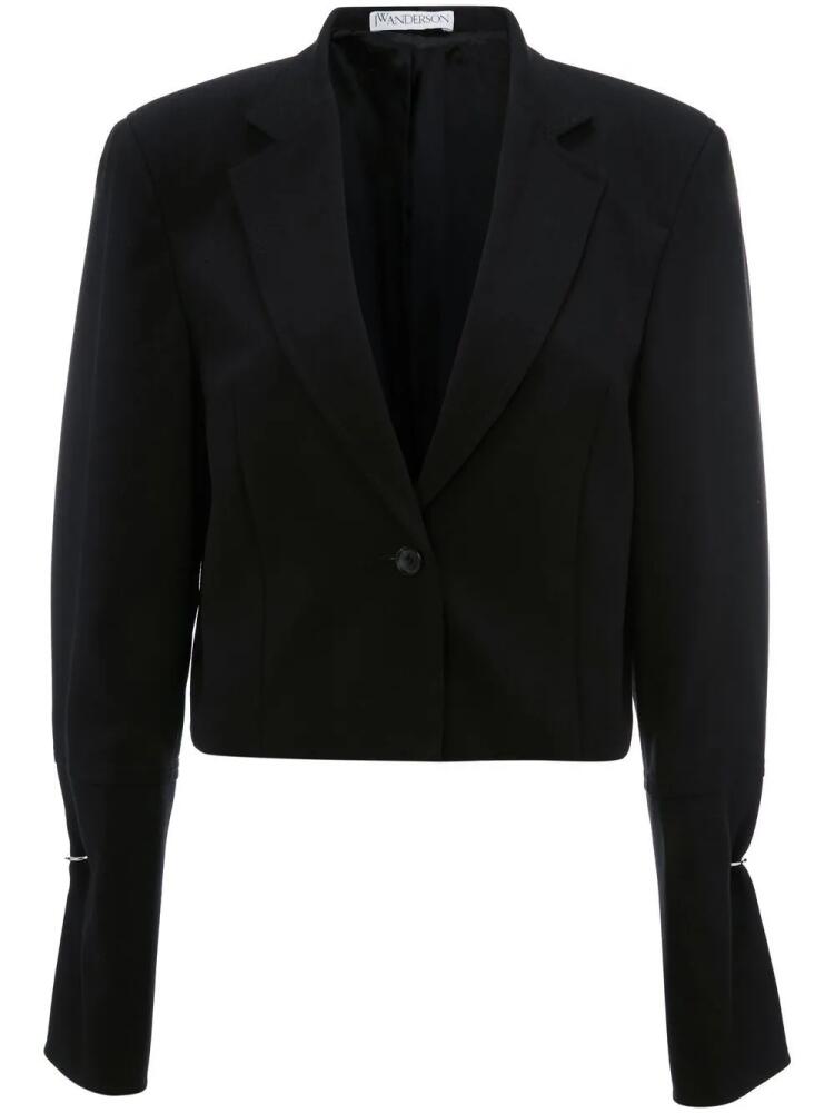 JW Anderson ring-detail cropped blazer - Black Cover