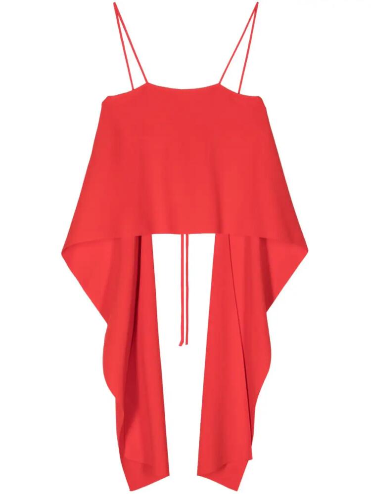 Semicouture asymmetric draped tank top - Red Cover