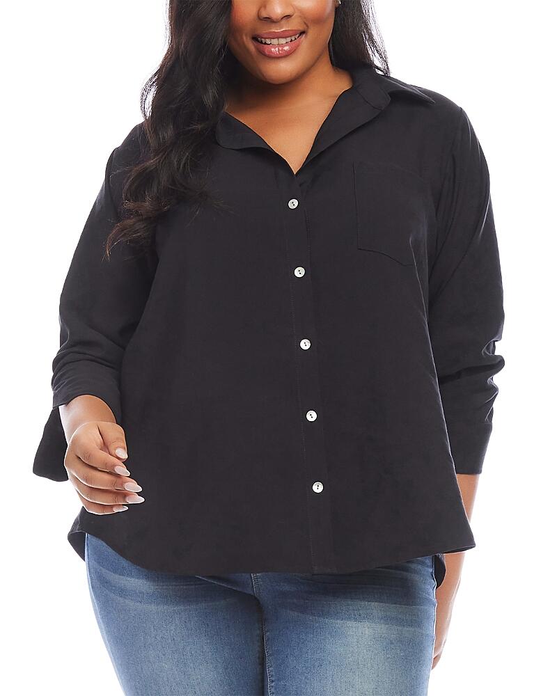 Karen Kane Plus Size Ruched Sleeve Shirt Cover